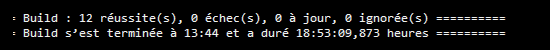 Screen from consol showing build is successful !