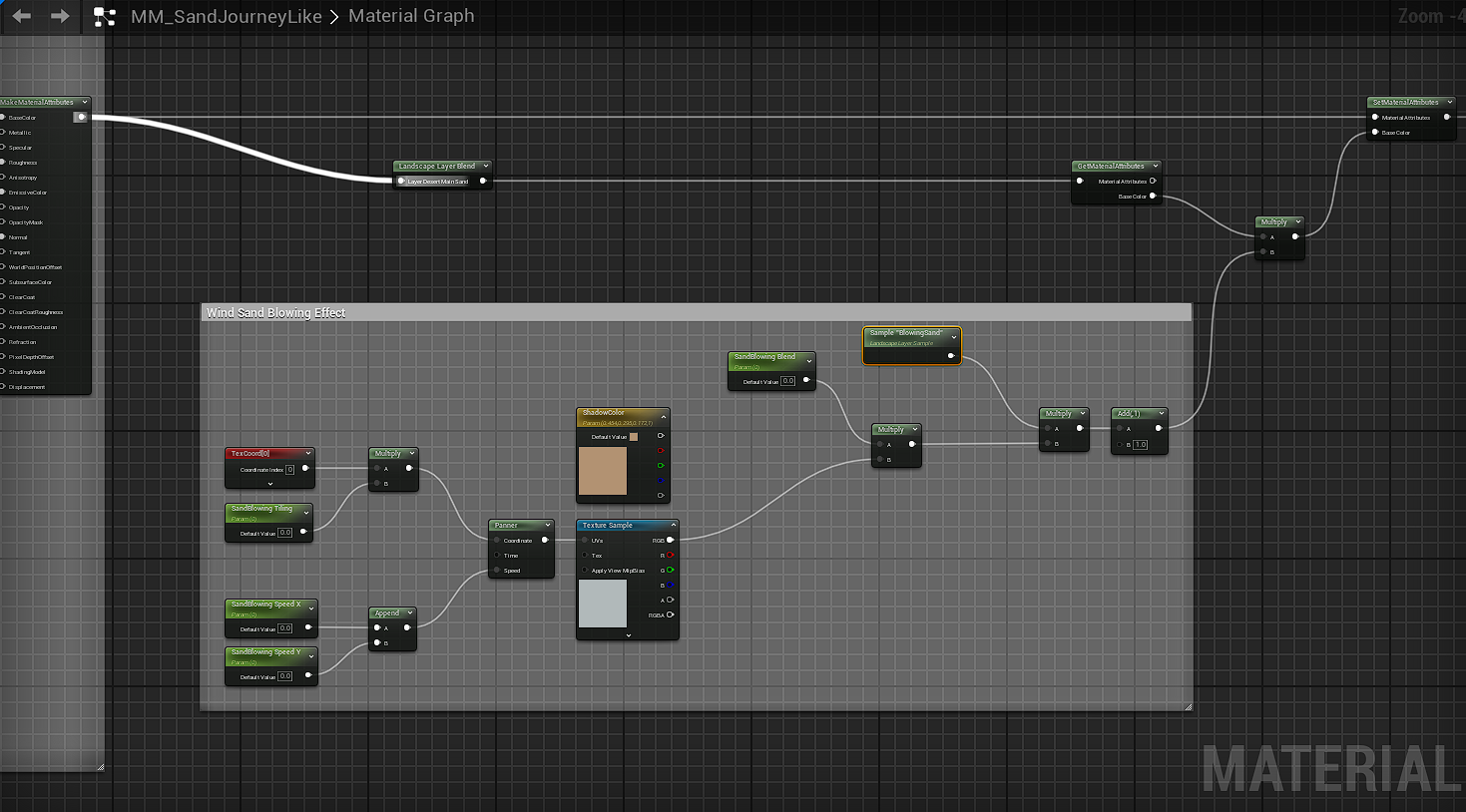 Landscape wind effect Material Fonction Screen